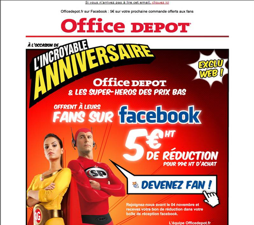 Office depot et facebook