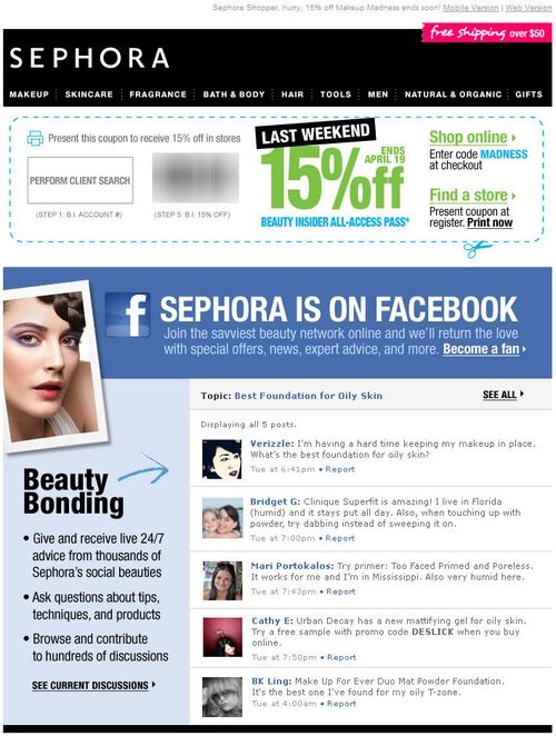 Sephora et Facebook