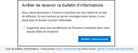 Outlook_arreter de recevoir ce bulletin