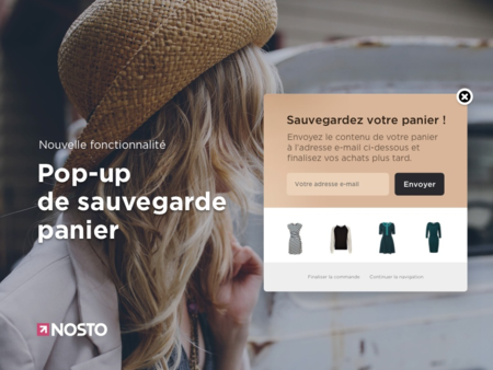 Pop-up de sauvegarde panier