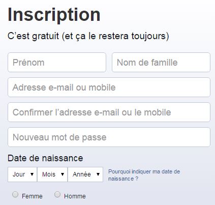 Inscription FB